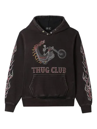 Thug Club graphic hooded sweatshirt - men - Cotton - 36 - Black