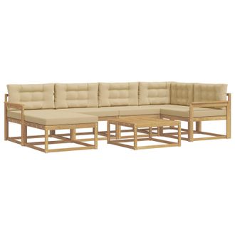 vidaXL Conjunto De Sof&aacute;s De Exterior 7 Pcs Y Beige Vidaxl