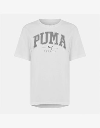 Puma Womens Squad Relaxed Regular Fit T Shirt - White - Size: 12