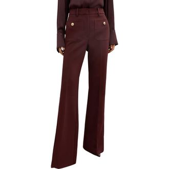 Reiss Parisa Flare Leg Pants in Dark Red at Nordstrom, Size 12 Us