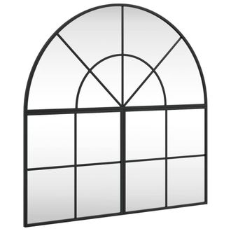 Berkfield Home Wall Mirror Black 80x80 cm Arch Iron