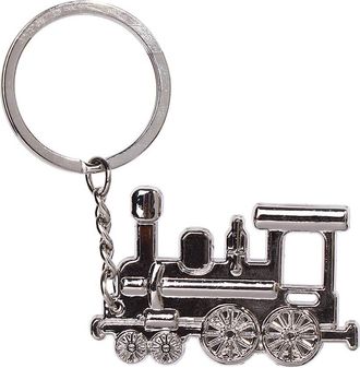 Generic Train Steam Design Locomotive Holder Automotive Silver Keyring Keychain Punk