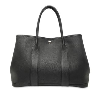 Herm&egrave;s Garden Black Negonda Leather Handbag Tote Bag (Pre-Owned)