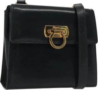 Ferragamo Tweedehands leren schoudertassen - Dames - Vintage Mini Tas - Zwart - ONE Size - Leer - Vintage