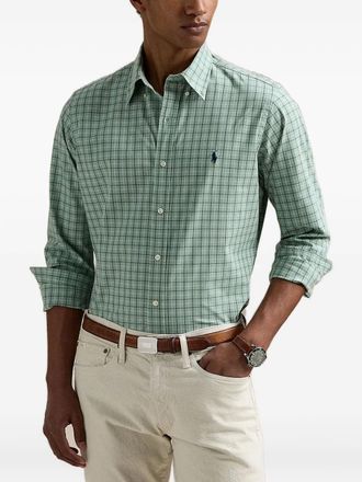 Polo Ralph Lauren check-pattern button-down shirt - men - Elastane/Cotton - S - Green