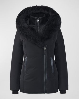 Mackage Adali Hooded Down Jacket with Shearling Collar
