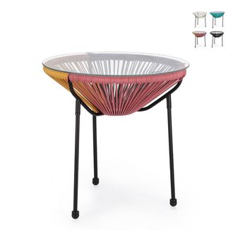BIZZOTTO Mesa Auxiliar Redonda De Exterior &Oslash;50 Cm Trenzada En Cuerda Parker Yes - Multicolor 1