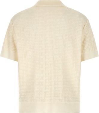 Balmain Monogram Jacquard Polo Shirt - cream