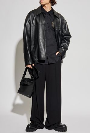 Versace Jeans Couture Shirt With Embroidered Logo, Mens, Black