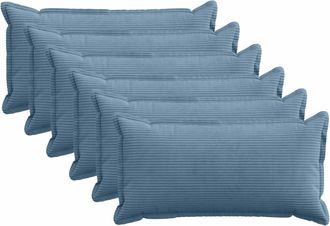 vidaXL Funda De Almohada 6 Uds. Houten Azul 40 X 80 Cm Pana Vidaxl
