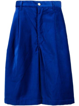 Comme Des Gar&ccedil;ons pleat-detail bermuda shorts - Blue