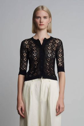 Eleven Six Peruvian Crochet Cardigan In Black
