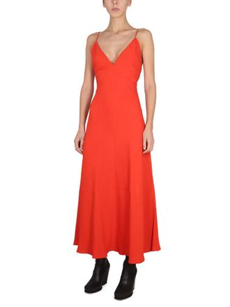 Stella McCartney V-Neck Maxi Dress - Red