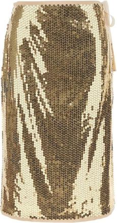 Prada Midi Skirts, female, Yellow, Size: S Sequin Midi Skirt