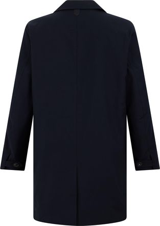Canali Mens Trench Coat Blue Polyester