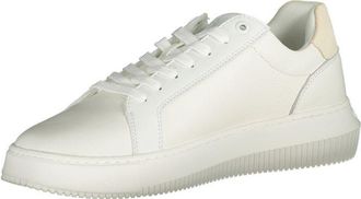 Calvin Klein Mens Platform Sneaker Leather White Kw0kw00327 - Ivory - Size EU 40