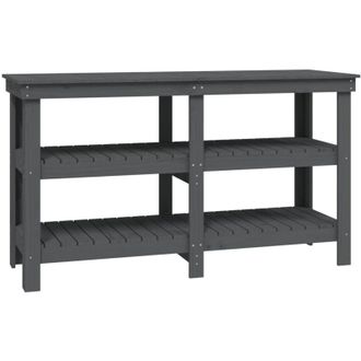 vidaXL Vidaxl - Banco da Lavoro Grigio 142,5x50x80 cm in Legno Massello di Pino