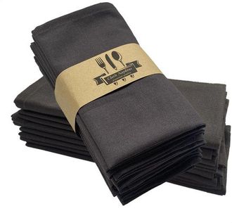 OEM Servilletas De Tela De Algod&oacute;n Y Lino - Reutilizables - Gris-negro
