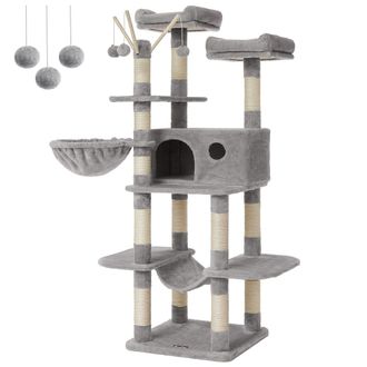 FEANDREA &Aacute;rbol para gatos de 164 cm de color gris claro