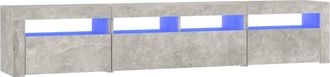 vidaXL Vidaxl - Mueble De Tv Con Luces Led Gris Hormig&oacute;n 210x35x40 Cm