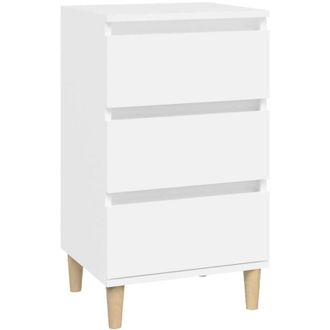 vidaXL Vidaxl - Mesita de noche madera contrachapada blanca 40x35x70 cm