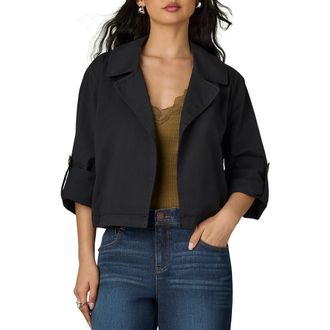Wit & Wisdom Roll Tab Open Front Soft Blazer in Black at Nordstrom, Size X-Large