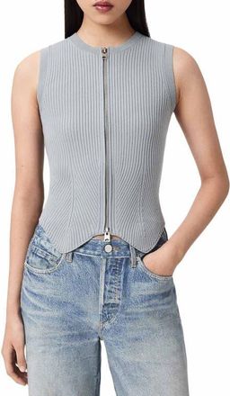 AllSaints Cruz Rib Knit Sweater Vest in Steel Blue at Nordstrom, Size X-Small