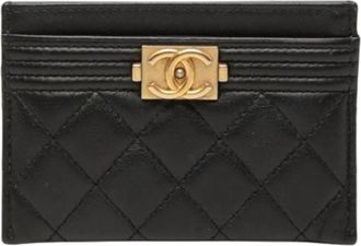 Chanel Pre-owned Boy Leren Kaarthouder - Dames - Vintage Accessoires - Zwart - ONE Size - Leer - Vintage
