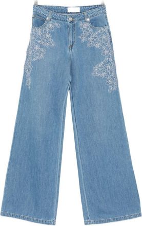 Ermanno Scervino Womens Embroidered Denim Jeans