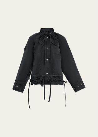 Plan C Tech Satin Stand-Collar Jacket