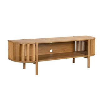Oviala Mueble para la tele estilo bohemio de 160 cm con acabado madera clara