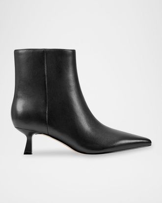 Marc Fisher Kolton Leather Kitten Zip Booties