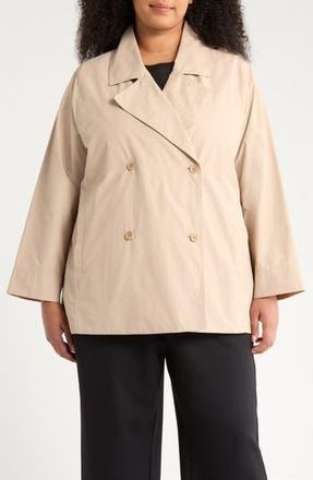 Eileen Fisher Organic Cotton Blend Crop Trench Coat in Wheat at Nordstrom Rack, Size 2X