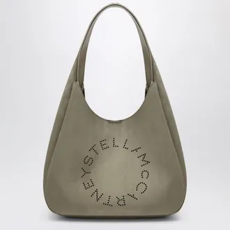 Stella McCartney Stella Mc Cartney Large Khaki Hobo Bag With Logo