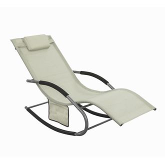SoBuy Muebles de jardin mecedora silla tumbona de exterior reclinable