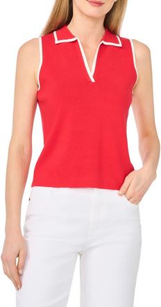 Ted Baker Piped Sleeveless Polo in Roma Red at Nordstrom Rack, Size X-Large