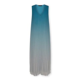 Elena Miro Lange Geplooide Jurk - Dames - Feestkleedjes - Groen - 3XL - Polyester - Kleedjes