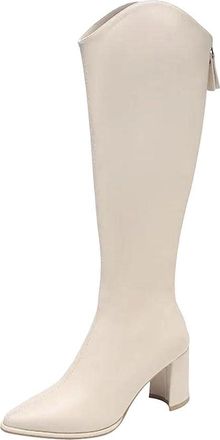 Generic Womens Zipper Knee High Boots Thick Heel Long Booties Fashion Style For Winter