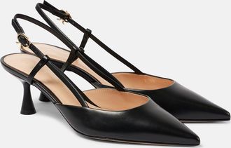 Gianvito Rossi Ascent 55 leather slingback pumps