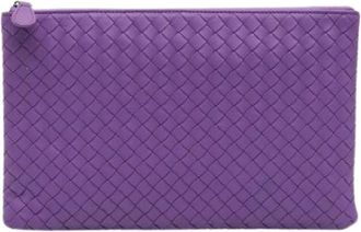 Bottega Veneta Pre-owned Clutches, female, Purple, Size: ONE SIZE Pre-owned Leather Clutch