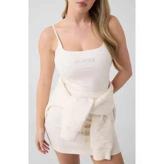 Guess Ortensia Logo Jersey Camisole in White at Nordstrom, Size X-Small