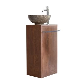 Tikamoon Mueble de lavabo de nogal macizo derecho