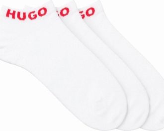 HUGO BOSS Womens 3-Pack Classic Logo Womens Trainer Socks, White - Size: 6/6.5/7/7.5/8/8.5/9