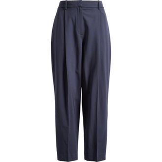 Theory High Waist Wool Blend Pants in Nocturne Navy at Nordstrom Rack, Size 10