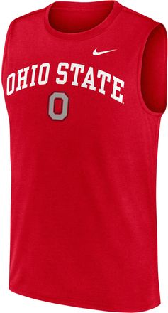 Nike Ohio State Primetime Arch Legend Nike Mens Dri-FIT College Muscle Tank Top in Red | 01B365NOH-G1M