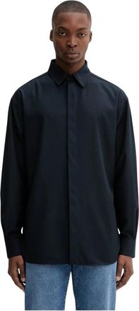 Iceberg Textured Collared Shirt - Heren - Casual Overhemden - Blauw - M - Polyester - Overhemden