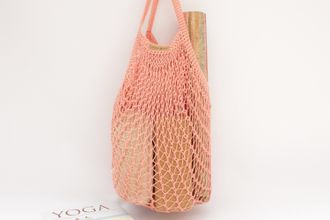 Etsy Netzbeutel in Coral Einkaufsnetz Stricktasche Strickbeutel H&auml;keltasche Einkaufsbeutel Netbag Umweltfreundlich Zero Waste Reusable Bag