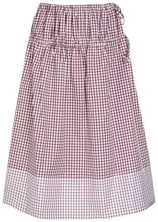 Liberowe Eve Checked Cotton Midi Skirt - Pink - XS/S (UK6-8 / XS)