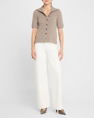 Naadam Ribbed Cashmere Button-Down Sweater