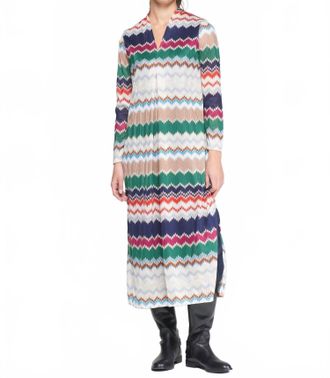 Vilagallo Vila Long Sleeve Dress In Green Multi